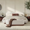 Rivo Upholstered Boucle Curved Bed & Bench Set