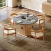47"-63" Gray Extendable Dining Table Set with 4 Chairs