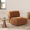 Modern 40 cm Performance Boucle Swivel Slipper Accent Chair