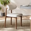 Modern PU Leather Dining Chair with Walnut Rubber Wood Legs, 1 Piece