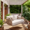 Costra 2-Seater Outdoor Aluminum Handwoven Rope Hanging Swing Chair