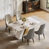 Dining Set 63" Modern Rectangle Sintered Stone Dining Table with 4 Chairs