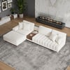 Vewal 126" L-Shaped Boucle Modular Sectional Sofa with Chaise & Ottoman