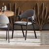 Modern Gray Linen Dining Chair with Upholstered, 2 Pieces