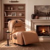 Leather Power Swivel Rocker Recliner Accent Chair with Phone Holder