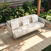 Cocaro Outdoor Rope Weave Aluminum Swing Chair with Cushion for 2 in Light Gray