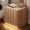 Aura Ash Wood Led Nightstand with Charging Station,Set of 2