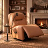 Fauteuil inclinable pivotant et basculant électrique en cuir véritable avec support de téléphone