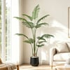 6 ft. Artificial Areca Palm Tree with Planter and Decorative Stones