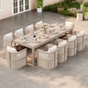 Wevara 11-Piece Outdoor Rope Weave Dining Set with 10 Chairs in Sand