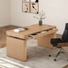 Aura 160 cm Natural Fluted Electric Adjustable Standing Desk