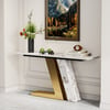 Console moderne Silexa de 60 pouces avec plateau en pierre frittée blanche