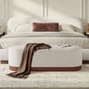 Rivo 59"W Boucle Upholstered  Bedroom Bench with Fluted Base
