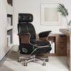 Black Genuine Leather Power Reclining Executive Office Chair Swivel Office Desk Chair