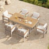 Tevara 7-Piece Rectangular Wood & Aluminium Outdoor Patio Dining Set for 6 People