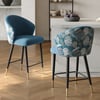 Arcora Blue Velvet Counter Stool with Upholstered, 1 Piece
