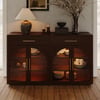Arune 63" Walnut Wood Sideboard with Storage & Light
