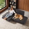 2-Piece Yarn-Dyed Fabric and Faux Leather Reclining Sectional Sofa