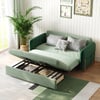 170 cm 2-Seater Green Velvet Convertible Sleeper Sofa with Storage & Pillows