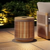 Costra Outdoor Handwoven Rope & Aluminum Storage Side Table with LED