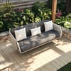 Cocaro Outdoor Rope Weave Aluminum Swing Chair with Cushion for 2 in Gray
