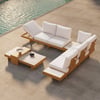 Tevara 4-Piece Outdoor Sintered Stone & Aluminium Modular Sofa Set with Coffee Table