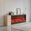 87" Sintered Stone Electric Fireplace TV Stand with Remote Control