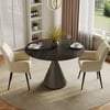39" Modern Sintered Stone Dining Table Set with 2 Chairs