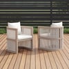Wevara 2 Pieces Modern Aluminium & Ropes Outdoor Dining Chair Set in Sand & Oatmeal