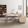 Modern 72" L-Shaped Whitewash Standing Computer Desk with Left Hand Return