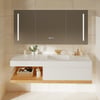 Conjunto de Toucador de Banheiro Flutuante de 150cm e Armário de Remédios com LED