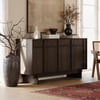 Panvyr Mid Century 60" Smoky Brown Wood Sideboard with Storage & Adjustable Shelves