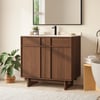 Meuble-lavabo simple Panvyr 91cm avec lavabo et comptoir en pierre frittée