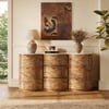 Modern 63" Burl Wood Sideboard with Sintered Stone Top