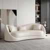 84" Performance Leather Curved Upholstered Sofa with Pillows