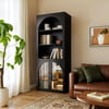 Arune Black Chest Bookcase with Storage Cabinet & LED Light