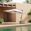 Parasol déporté Tevara 270 cm blanc avec base en granit