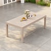 Wevara 78" Sand-Finished Aluminium Slatted Outdoor Dining Table in Sand