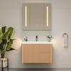 Modern 80 cm Floating Bathroom Vanity with Sink, LED Light, Ample Storage