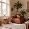 Serene Modern Rust Velvet Lounge Accent Chair