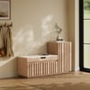 Banc de rangement pour chaussures en bois Aura 47 po avec armoire sur le côté droit pour l'entrée