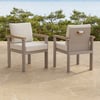 Tevara outdoor teak & aluminium eetkamerstoelen in zandkleur, set van 2