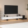 87"-106" Rozkládací TV stolek s deskou ze sintrovaného kamene a 5 zásuvkami