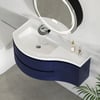 90 cm Navy Floating Single Curved Bathroom Vanity with Sink & Storage