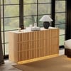 Aura 59" Natural Sintered Stone 6-Drawer Dresser with Lighting