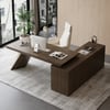 Modern 1803 mm L-Shaped Smoked Brown Executive Desk with Left Hand Return