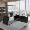 Modern 87" L-Shaped Right-Hand Executive Desk with Storage