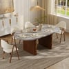 Japandi 160 - 200 cm Extendable Oval Concrete Grey Dining Table, Seats 4-6