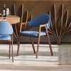 Modern Blue Linen Dining Chair with Upholstered, 2 Pieces