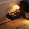 Humply Floating Leather 1-Drawer Smart LED Bedside Table with Sintered Stone Top